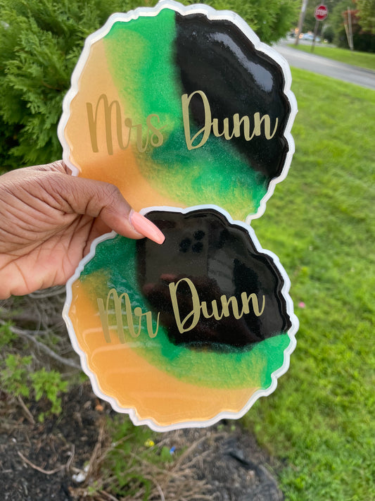 2PC Resin His/Hers Coaster Set