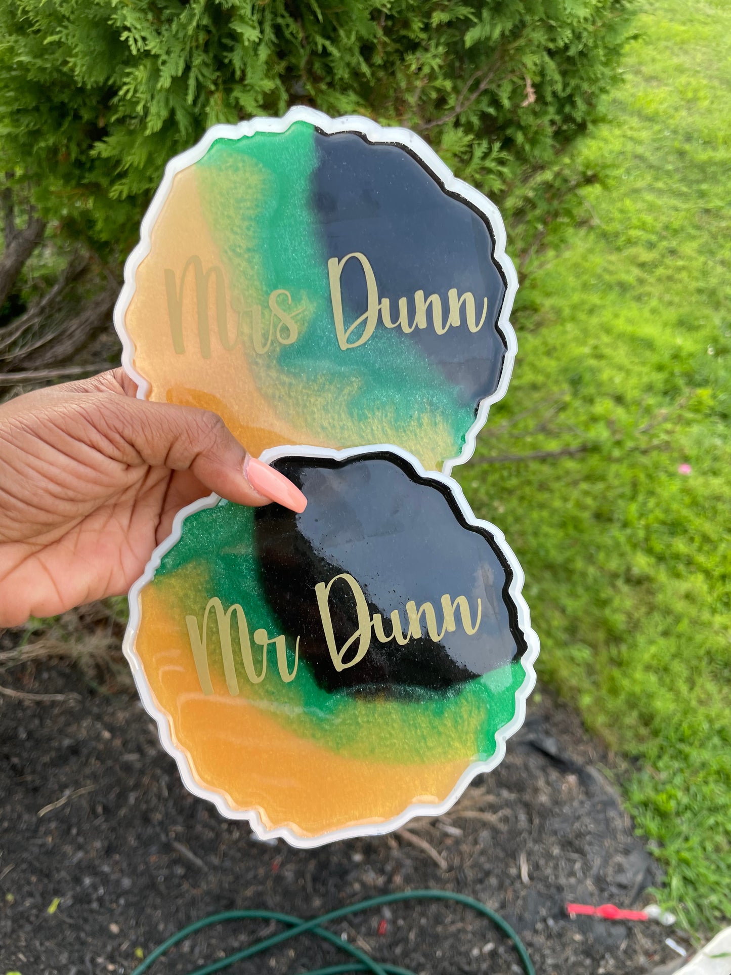 2PC Resin His/Hers Coaster Set