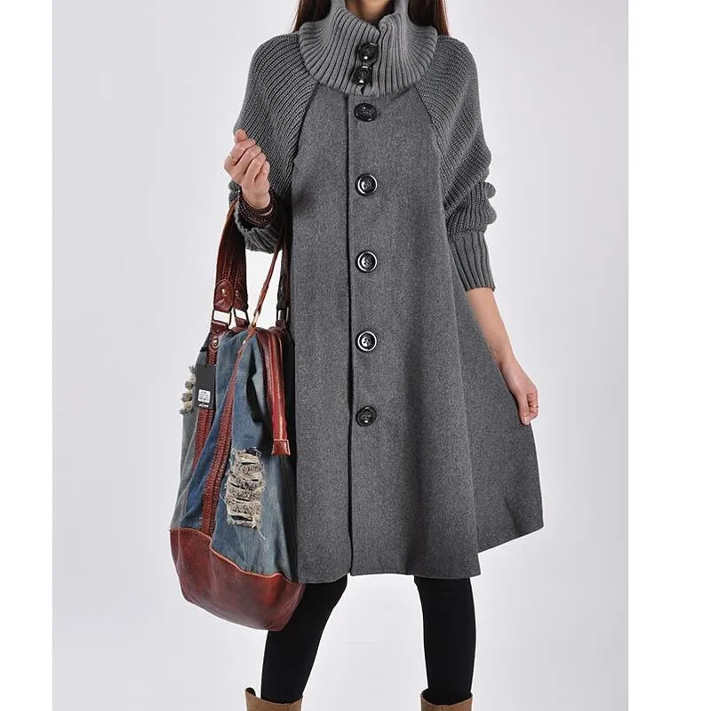 Women's Single Breasted Woolen Coat