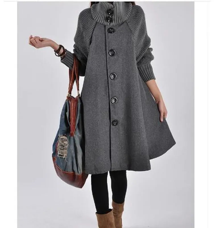 Women's Single Breasted Woolen Coat