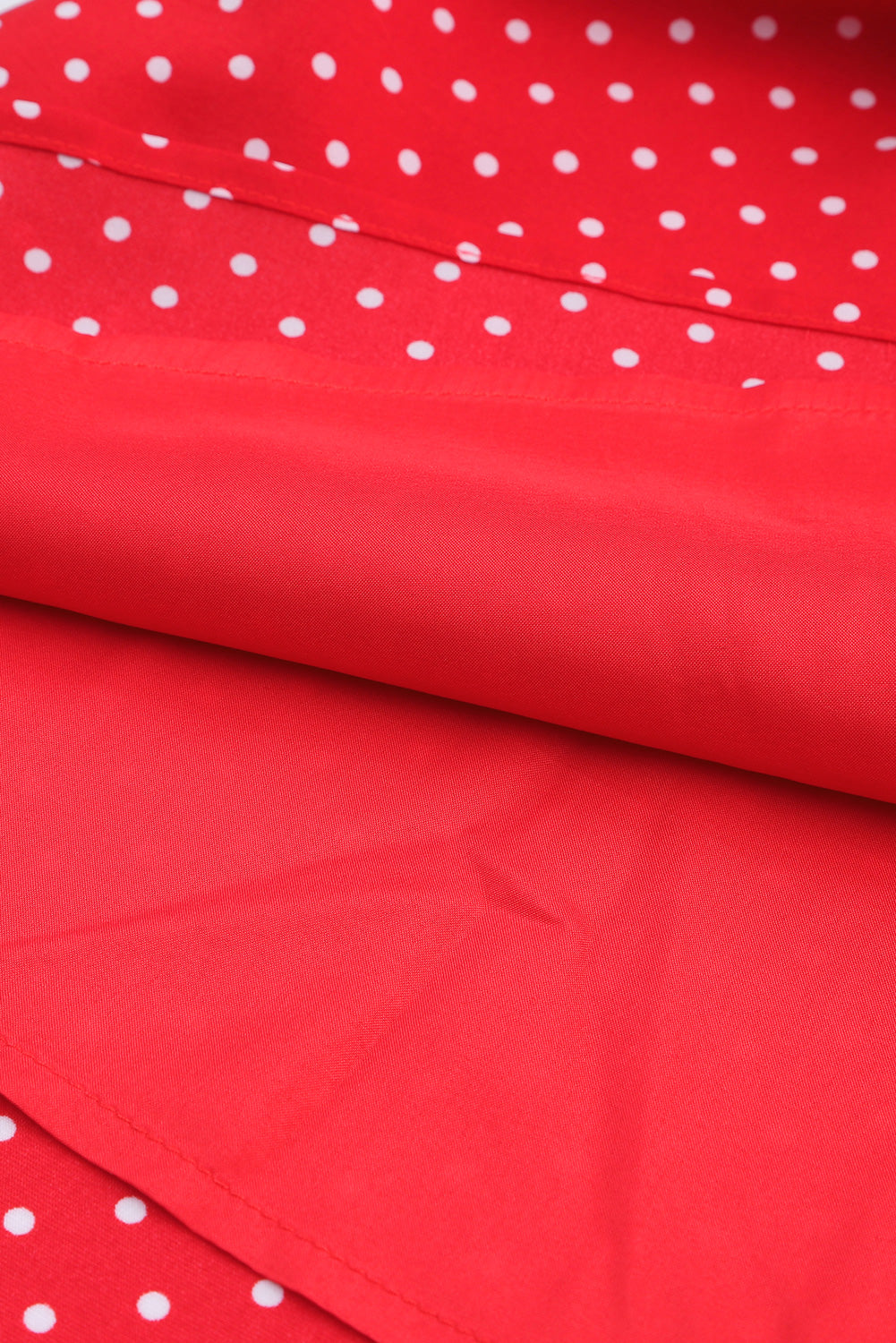 Red Polka Dot V Neck Ruffle Sleeve Short Dress