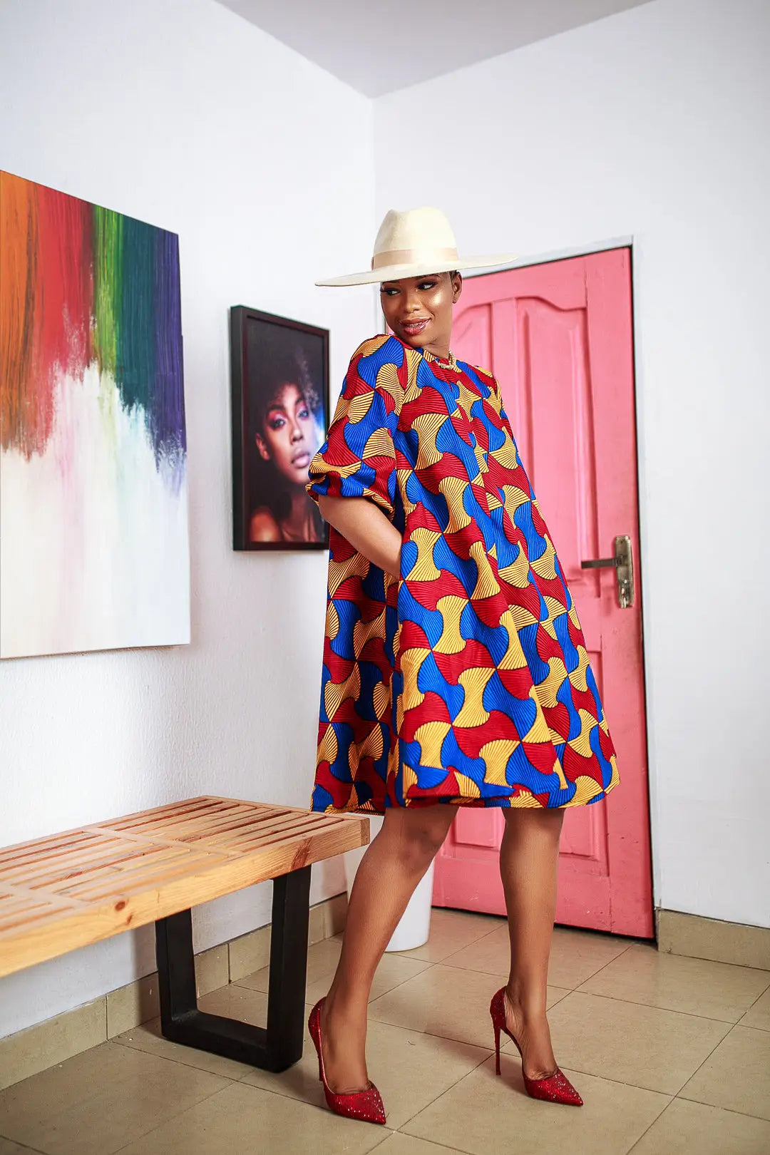 Amina African Print A-Line Dress