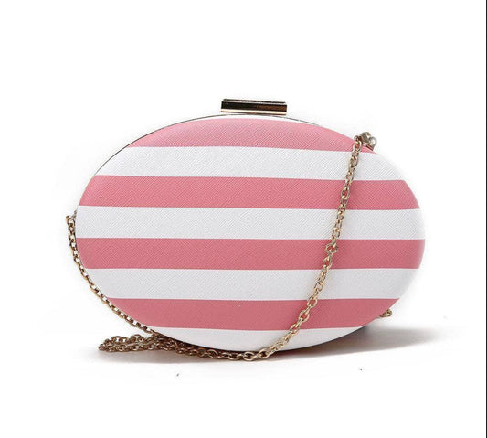 Striped Oval Clutch