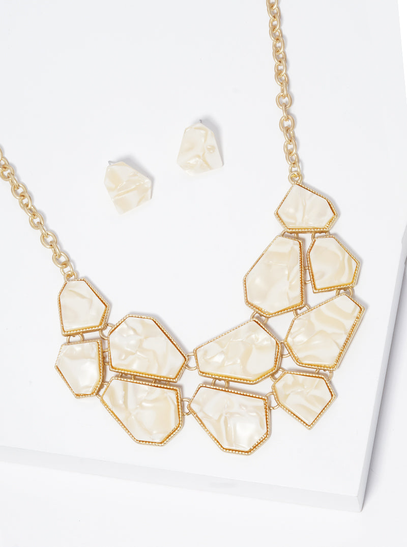 Geometric Cellulose Acetate Necklace Set