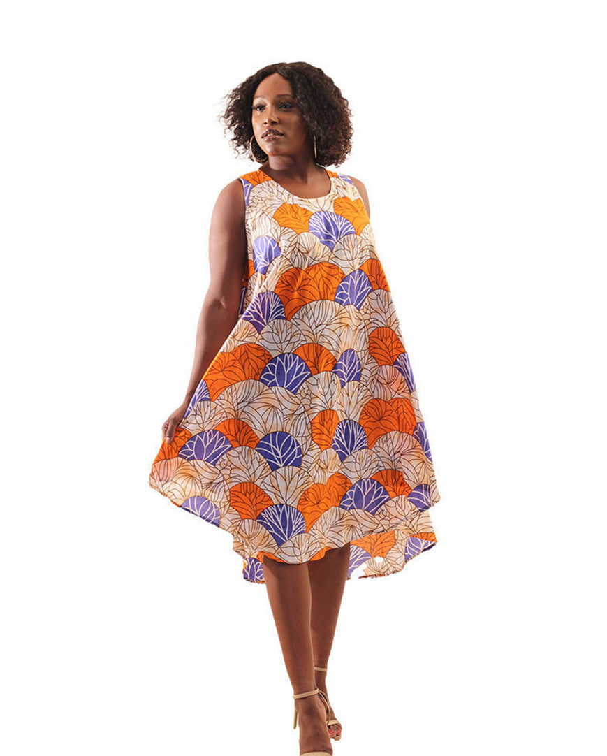 African Print Umbrella Dress