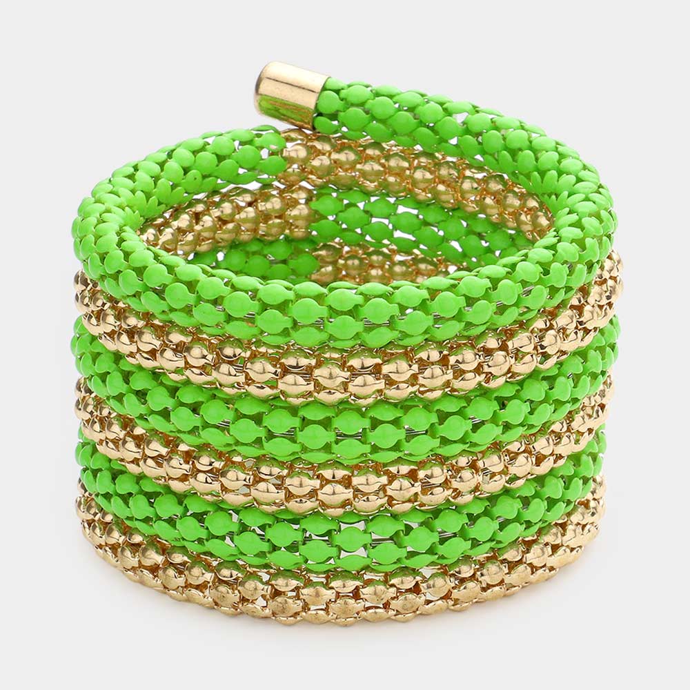 METAL MESH TUBE COIL BRACELET