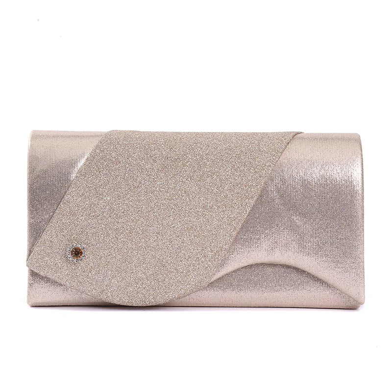 Pu Leather Rhinestone Square Clutch