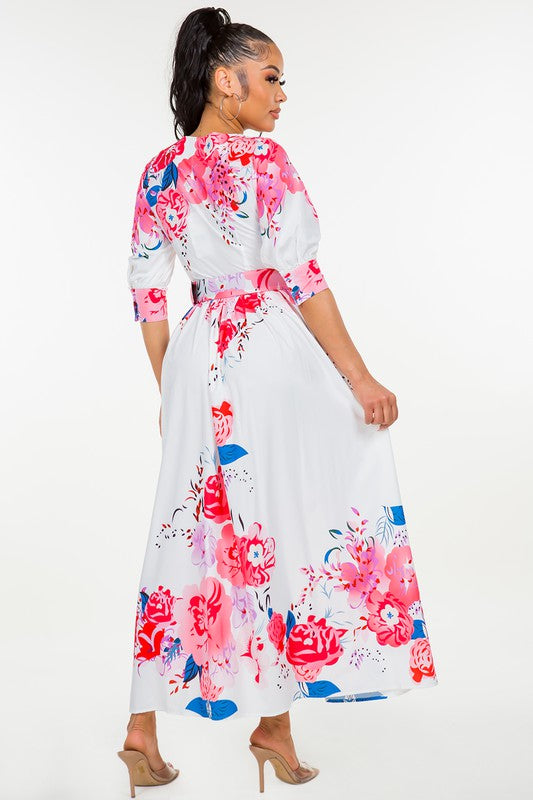 Florine Printed Long Sleeve Dress