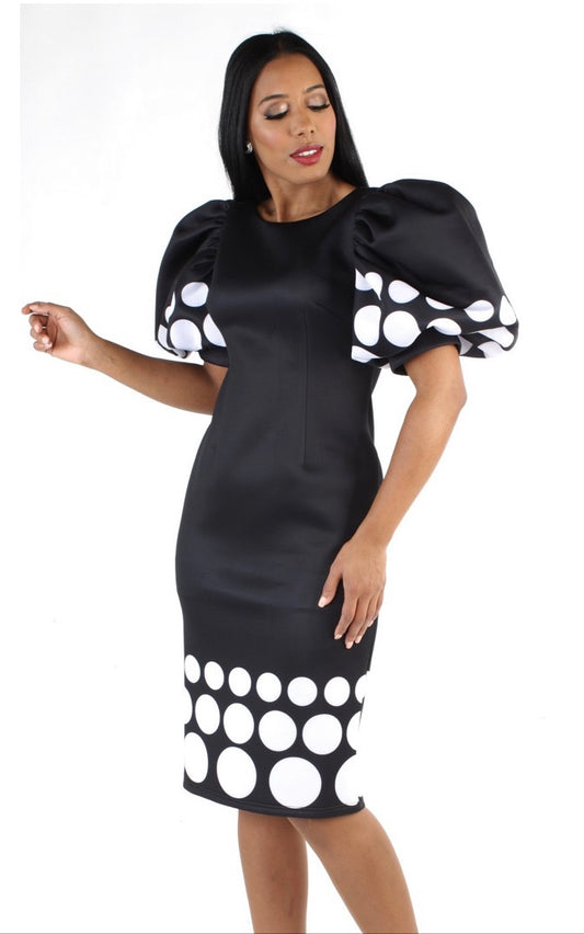 Polka Dot Sleeve Dress by For Her NY Puff Sleeve