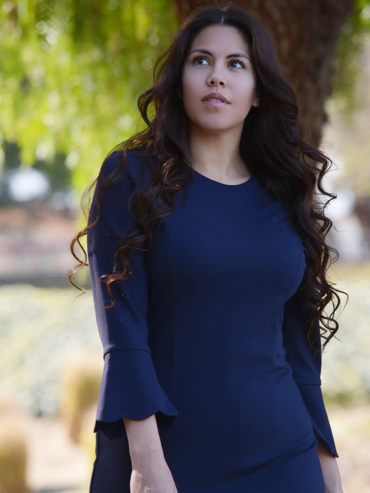 Lilly Navy Scalloped Dress